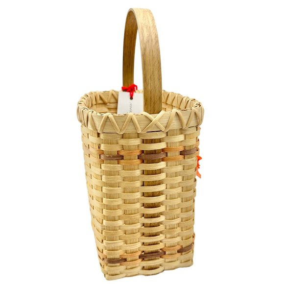 Handmade Basket Falling Leaves Square Shaped with Handle and Leaves Decoration - Picture 7 of 16